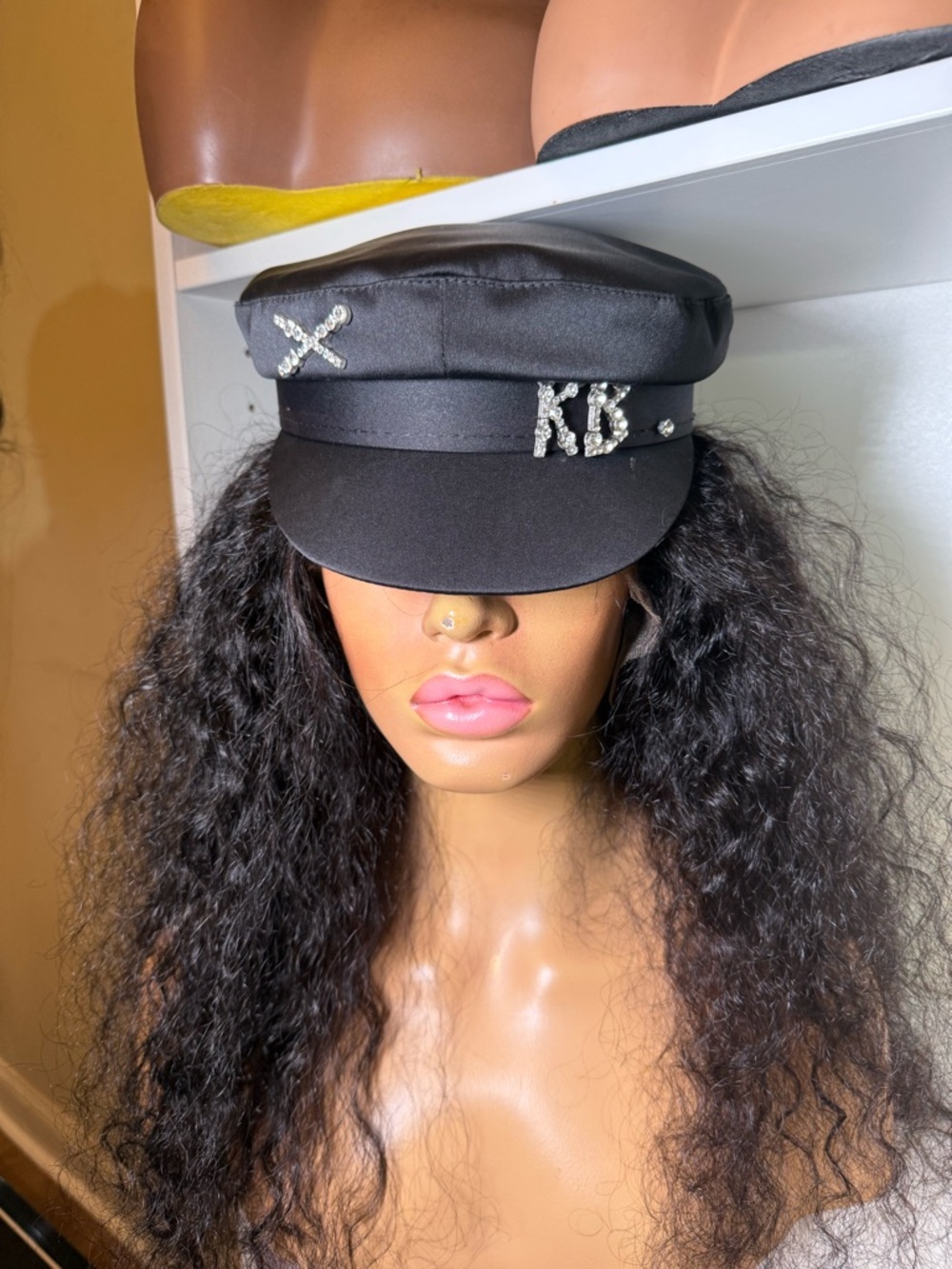 Embellished Black Sailor Cap for Women